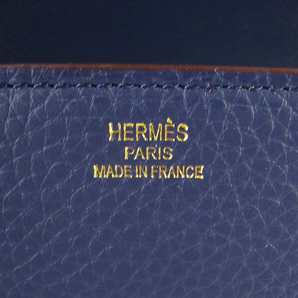 7A Hermes Oxhide Leather Message Bag Dark Blue H017 - Click Image to Close